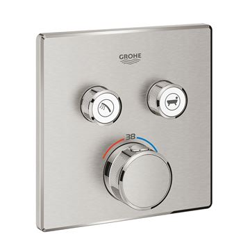 GROHE GROHTHERM SMARTCONTROL podomítková termostatická baterie, pro 2 spotřebiče, Water Saving, supersteel