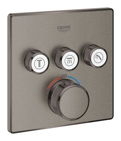 GROHE GROHTHERM SMARTCONTROL podomítková termostatická baterie, pro 3 spotřebiče, Water Saving, kartáčovaný hard graphite 29126AL0 Obrázek - Hlavní obrázek