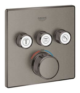 GROHE GROHTHERM SMARTCONTROL podomítková termostatická baterie, pro 3 spotřebiče, Water Saving, kartáčovaný hard graphite
