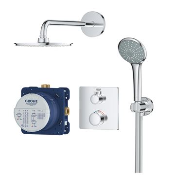 GROHE GROHTHERM sprchový set s podomítkovou termostatickou baterií, horní sprcha, ruční sprcha, hadice, držák, chrom 34734000 Obrázek - fotka