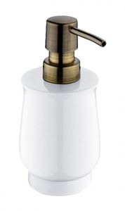 NIMCO LADA dávkovač tekutého mýdla 300 ml, keramika, staromosaz/bílá