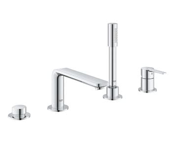 GROHE LINEARE baterie na okraj vany, 4-otvorová, s přepínačem, se sprchovou soupravou, chrom