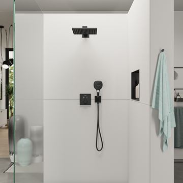 HANSGROHE RAINDANCE E 300 1JET horní sprcha 300x300 mm, s ramenem, matná černá 26238670 Obrázek - fotka