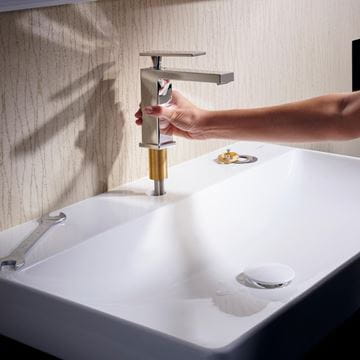 HANSGROHE TECTURIS E umyvadlová stojánková baterie, s odtokovou soupravou, CoolStart, EcoSmart+, chrom 73014000 Obrázek - fotka