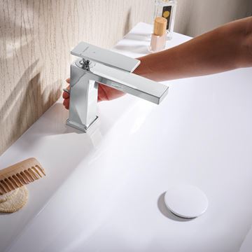 HANSGROHE TECTURIS E umyvadlová stojánková baterie, s odtokovou soupravou, CoolStart, EcoSmart+, chrom 73014000 Obrázek - fotka