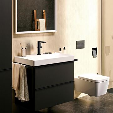 HANSGROHE TECTURIS E umyvadlová stojánková baterie, s odtokovou soupravou, CoolStart, EcoSmart+, matná černá 73060670 Obrázek - fotka