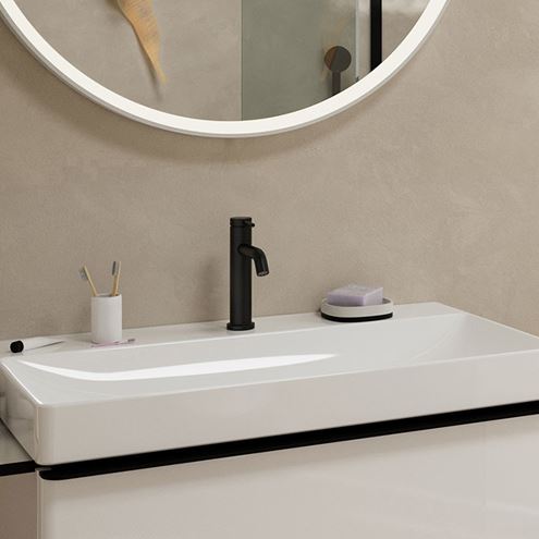 HANSGROHE TECTURIS S umyvadlová stojánková baterie, s odtokovou soupravou, EcoSmart+, matná černá 73310670 Obrázek - fotka