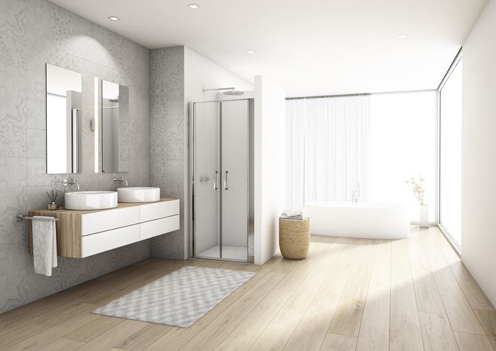 RONAL DIVERA D22T2 sprchové dveře 80x200 cm, lítací, aluchrom/čiré sklo D22T2 080 50 07 Obrázek - fotka