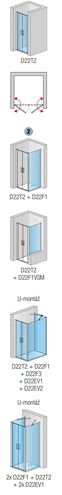 RONAL DIVERA D22T2 sprchové dveře 90x200 cm, lítací, aluchrom/čiré sklo D22T2 090 50 07 Obrázek - fotka