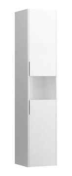 LAUFEN BASE vysoká skříňka 35x33,6x165 cm, 2 dvířky, 1 police, panty vlevo, lesklá bílá