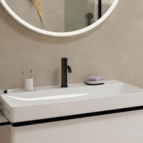 HANSGROHE TECTURIS S umyvadlová stojánková baterie, CoolStart, EcoSmart+, matná černá 73312670 Obrázek - fotka