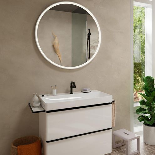 HANSGROHE TECTURIS S 110 Fine umyvadlová stojánková baterie, s odtokovou soupravou, CoolStart, EcoSmart+, matná černá 73320670 Obrázek - fotka