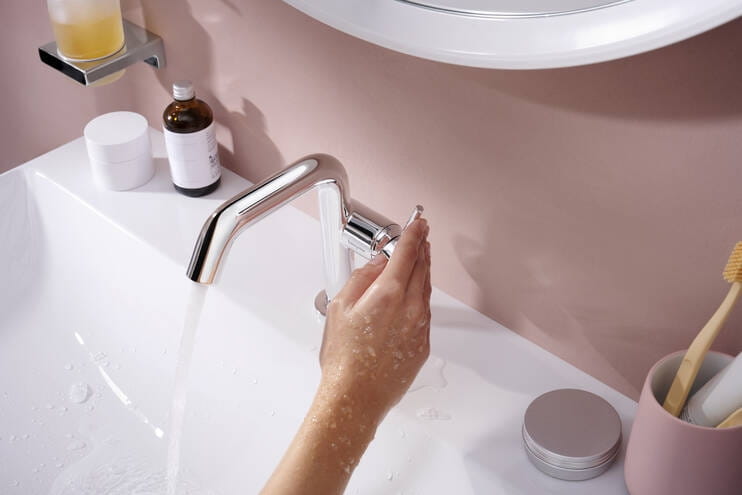 HANSGROHE TECTURIS S 110 Fine umyvadlová stojánková baterie, CoolStart, EcoSmart+, chrom 73321000 Obrázek - fotka