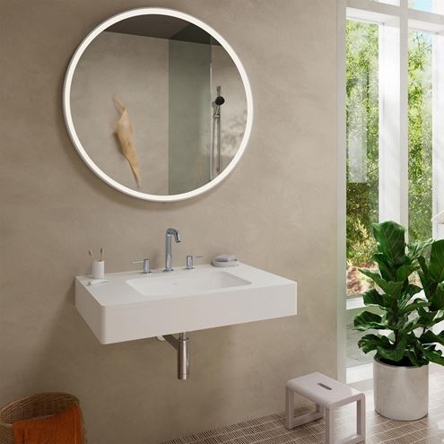 HANSGROHE TECTURIS S umyvadlová stojánková baterie 3-otvorová, s odtokovou soupravou, EcoSmart+, chrom 73330000 Obrázek - fotka