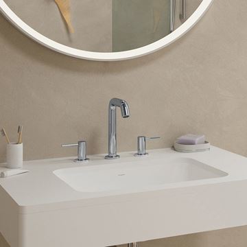 HANSGROHE TECTURIS S umyvadlová stojánková baterie 3-otvorová, s odtokovou soupravou, EcoSmart+, chrom 73330000 Obrázek - fotka