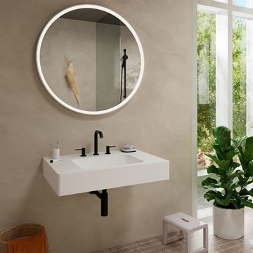 HANSGROHE TECTURIS S umyvadlová stojánková baterie 3-otvorová, s odtokovou soupravou, EcoSmart+, matná černá 73330670 Obrázek - fotka