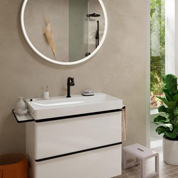 HANSGROHE TECTURIS S 150 Fine umyvadlová stojánková baterie, s odtokovou soupravou, CoolStart, EcoSmart+, matná černá 73340670 Obrázek - fotka