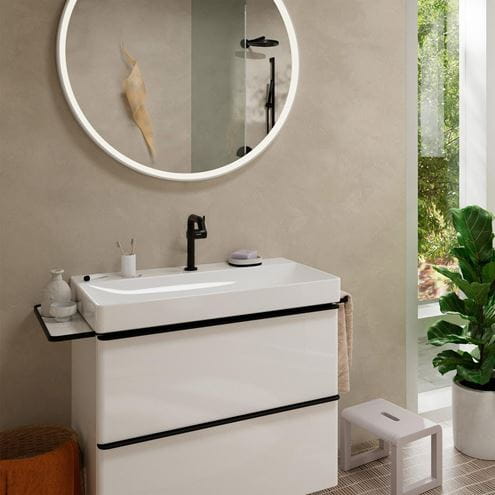 HANSGROHE TECTURIS S 150 Fine umyvadlová stojánková baterie, CoolStart, EcoSmart+, matná černá 73341670 Obrázek - fotka