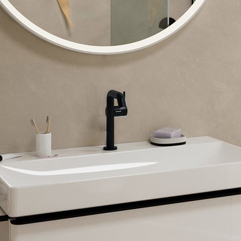 HANSGROHE TECTURIS S 150 Fine umyvadlová stojánková baterie, CoolStart, EcoSmart+, matná černá 73341670 Obrázek - fotka
