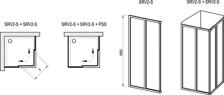 RAVAK SUPERNOVA SRV2 90 sprchové dveře 90x195 cm, posuvné, černá/sklo grape 14V703O2ZG Obrázek - fotka