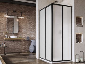RAVAK SUPERNOVA SRV2 100 sprchové dveře 100x195 cm, posuvné, černá/plast pearl 14VA03O211 Obrázek - fotka