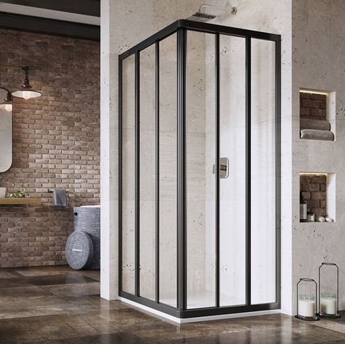 RAVAK SUPERNOVA ASRV3 75 sprchové dveře 75x198 cm, posuvné, černá/sklo transparent 15V303R2Z1 Obrázek - fotka