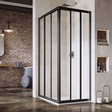 RAVAK SUPERNOVA ASRV3 75 sprchové dveře 75x198 cm, posuvné, černá/sklo transparent 15V303R2Z1 Obrázek - fotka