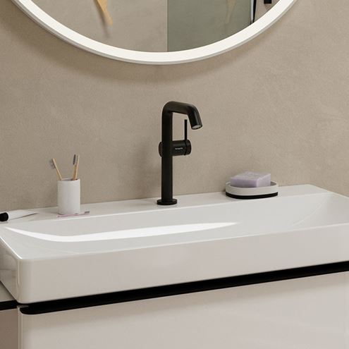 HANSGROHE TECTURIS S 210 Fine umyvadlová stojánková baterie, s odtokovou soupravou, CoolStart, EcoSmart+, matná černá 73360670 Obrázek - fotka