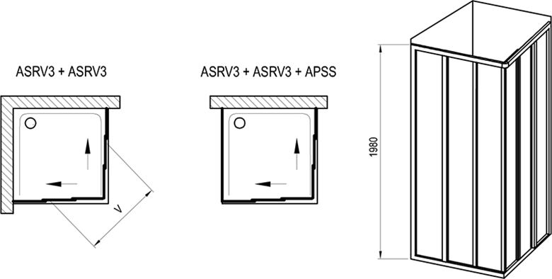 RAVAK SUPERNOVA ASRV3 80 sprchové dveře 80x198 cm, posuvné, černá/sklo grape 15V403R2ZG Obrázek - fotka
