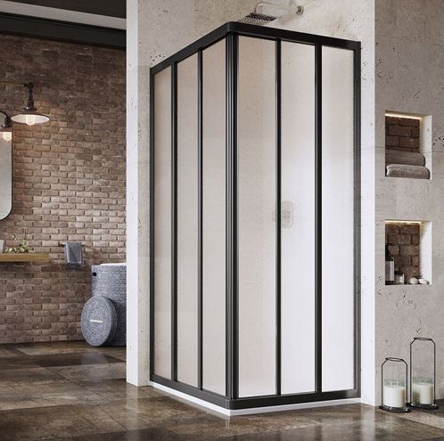 RAVAK SUPERNOVA ASRV3 80 sprchové dveře 80x198 cm, posuvné, černá/sklo grape 15V403R2ZG Obrázek - fotka