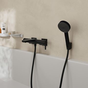 HANSGROHE TECTURIS E vanová nástěnná baterie, s přepínačem, matná černá 73420670 Obrázek - fotka