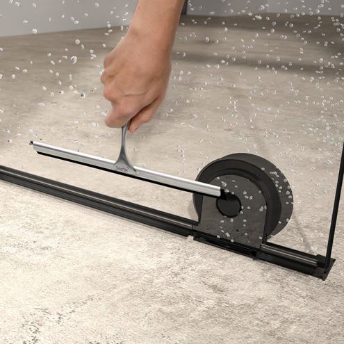 HÜPPE XTENSA PURE WALK-IN sprchové dveře 160x200 cm, posuvné, pravé, black edition/sklo čiré XT0207.123.322 Obrázek - fotka