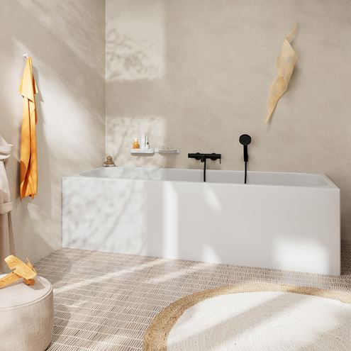 HANSGROHE TECTURIS S vanová nástěnná baterie, s přepínačem, matná černá 73422670 Obrázek - fotka