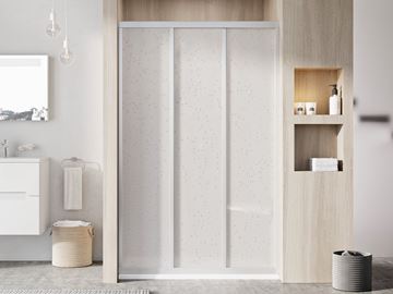 RAVAK SUPERNOVA ASDP3 130 sprchové dveře 130x198 cm, posuvné, satin/plast pearl 00VJ0UR211 Obrázek - fotka