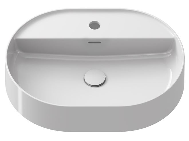 RAVAK CERAMIC SLIM SHELF O umyvadlo na desku 55 cm, s otvorem pro baterii a přepadem XJX01155003 Obrázek - Hlavní obrázek
