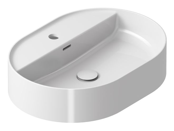 RAVAK CERAMIC SLIM SHELF O umyvadlo na desku 55 cm, s otvorem pro baterii a přepadem XJX01155003 Obrázek - fotka
