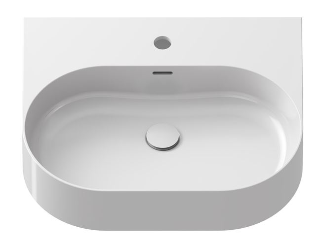 RAVAK CERAMIC SLIM WALL O umyvadlo na desku 55 cm, s otvorem pro baterii a přepadem XJX01155004 Obrázek - Hlavní obrázek
