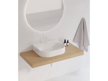 RAVAK CERAMIC SLIM WALL O umyvadlo na desku 55 cm, s otvorem pro baterii a přepadem XJX01155004 Obrázek - fotka