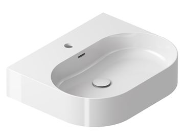 RAVAK CERAMIC SLIM WALL O umyvadlo na desku 55 cm, s otvorem pro baterii a přepadem XJX01155004 Obrázek - fotka