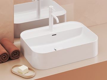 RAVAK CERAMIC SLIM SHELF R umyvadlo na desku 55 cm, s otvorem pro baterii a přepadem XJX01155005 Obrázek - fotka