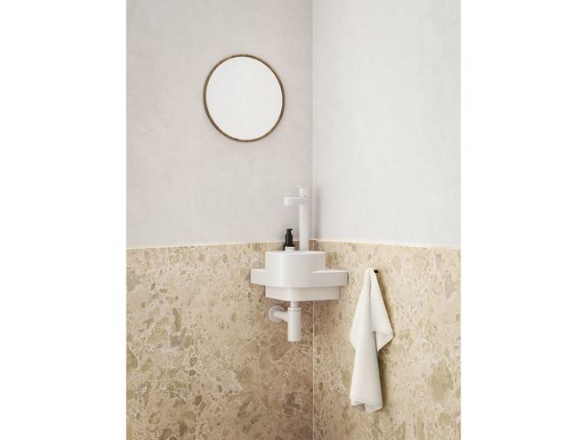 RAVAK YARD 280 C umývátko rohové 28 cm, s otvorem pro baterii, bez přepadu XJX01228000 Obrázek - fotka