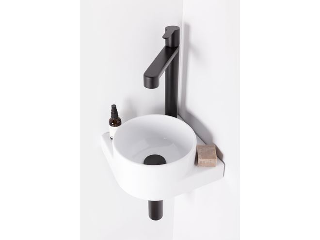 RAVAK YARD 280 C umývátko rohové 28 cm, s otvorem pro baterii, bez přepadu XJX01228000 Obrázek - fotka