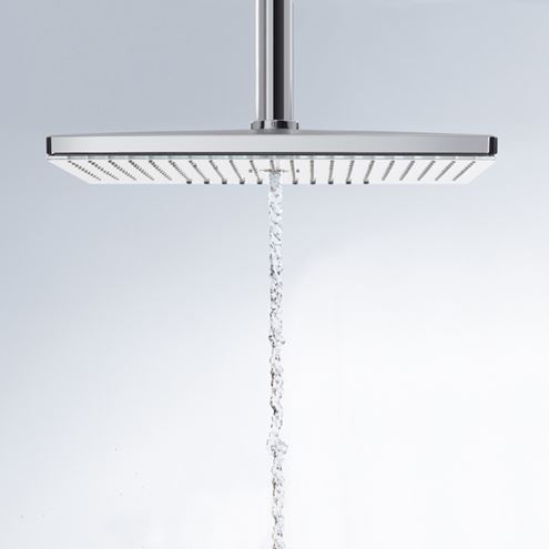 HANSGROHE RAINMAKER SELECT 460 3JET horní sprcha 460x300 mm, 3 proudy, s ramenem, bílá/chrom 24007400 Obrázek - fotka