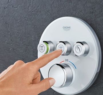 GROHE GROHTHERM SMARTCONTROL podomítková termostatická baterie, pro 3 spotřebiče, Water Saving, měsíčně bílá 29904LS0 Obrázek - fotka