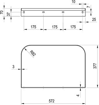 RAVAK YARD 800 konzola pro umyvadlo, černá X01783 Technický nákres