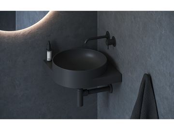 RAVAK YARD 450 C umyvadlo rohové 28 cm, bez přepadu, matná černá XJX0D045000 Obrázek - fotka