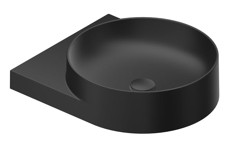 RAVAK YARD 400 umyvadlo 40,5 cm, s otvorem pro baterii, bez přepadu, matná černá XJX0D240002 Obrázek - fotka