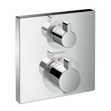 HANSGROHE ECOSTAT SQUARE podomítková termostatická baterie, pro 2 spotřebiče, chrom