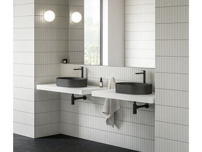 RAVAK CERAMIC 550 SLIM O umyvadlo na desku 55 cm, bez přepadu, matná černá XJX0D155000 Obrázek - fotka