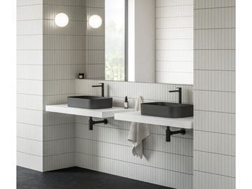 RAVAK CERAMIC 550 SLIM R umyvadlo na desku 55 cm, bez přepadu, matná černá XJX0D155001 Obrázek - fotka